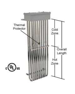 9 Element Tubular Heater - 31500 watt - 25" Hot Zone - 34" Overall Length